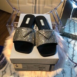 Prada slides with crystals